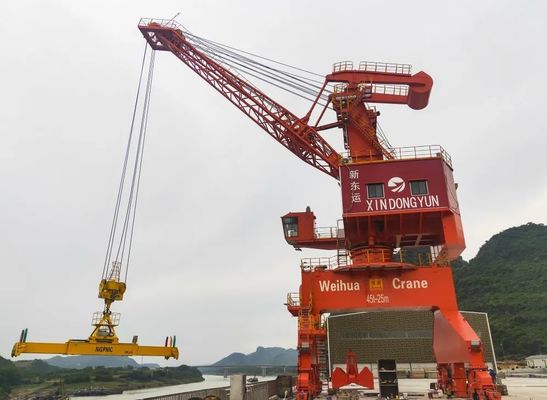 Portal Pelabuhan Mobile Tipe Empat Tautan Jib Crane 10t - 25t 45m Boom