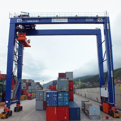 Kontainer Listrik Mobile Gantry Crane RTG Ban Karet 30 Ton 40t Untuk Pelabuhan