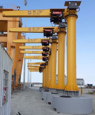 Pengangkatan Lengan Ayun 360 Derajat Kecepatan 2 Kecepatan Jib Crane Pengoperasian yang Nyaman
