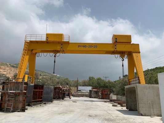 5 - 500 ton Kapasitas RTG Crane Listrik Double Beam Rubber Ban Gantry Crane