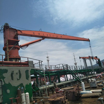 0 ~ 80 Ton Hidrolik Stiff Boom Marine Deck Crane Dengan BV 360° Slewing