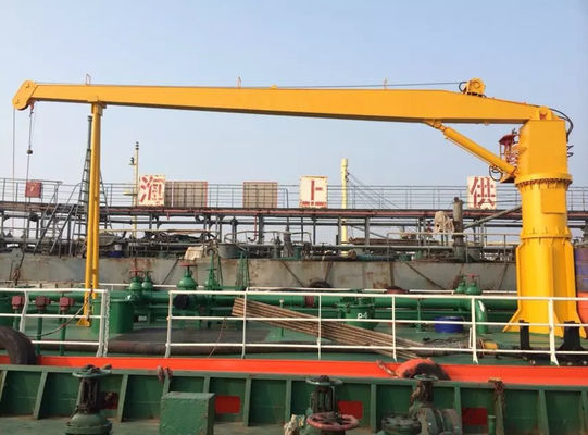 0 ~ 80 Ton Hidrolik Stiff Boom Marine Deck Crane Dengan BV 360° Slewing