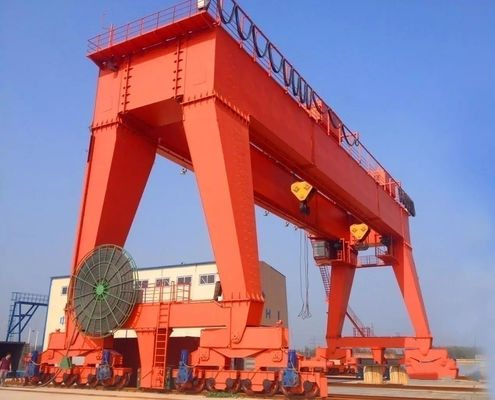 100t MG Type Double Girder A Frame Gantry Crane Dengan Electric Hoist Rentang 7.5m ~ 35m