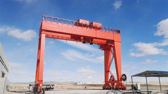 100t MG Type Double Girder A Frame Gantry Crane Dengan Electric Hoist Rentang 7.5m ~ 35m