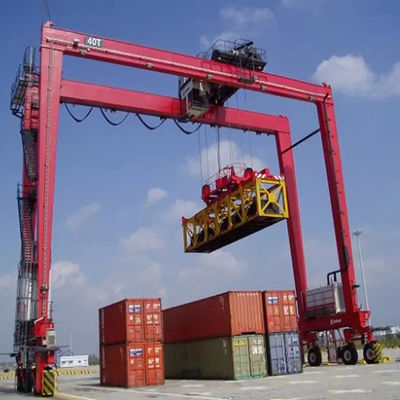 Heavy Duty Container Rubber Tire Gantry Crane Untuk Pengangkatan Kontainer 35t 40.5t
