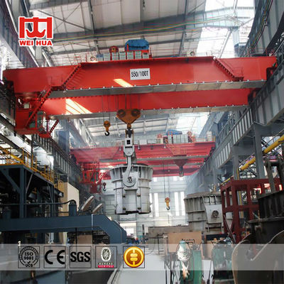 QDY Tipe 35 Ton 50 Ton 74 Ton Double Beam Bridge Foundry Crane Dengan Kontrol Kabin