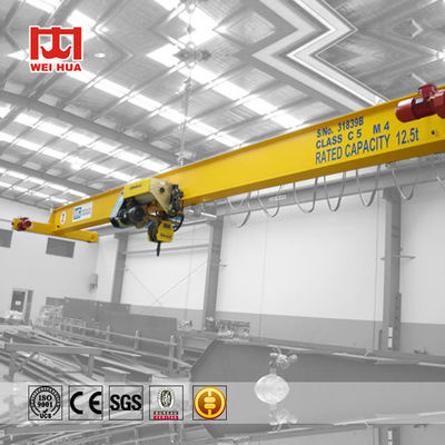 Euro Style 10 Ton - 20 Ton Single Girder Overhead Travelling Crane Untuk Garasi