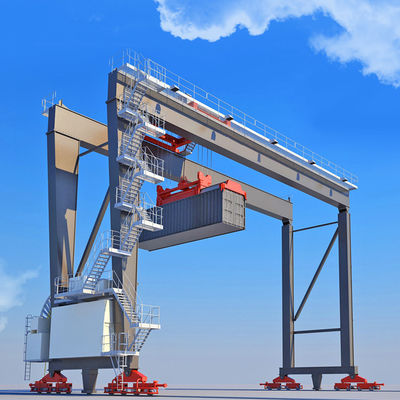 RTG Rubber Tire Container Lifting Gantry Crane 22m 30m 35t